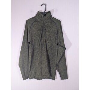 Alphalete Top Men Sz L Dark Long Sleeve Athletic‎ Pullover 1/4 Zip Activewear